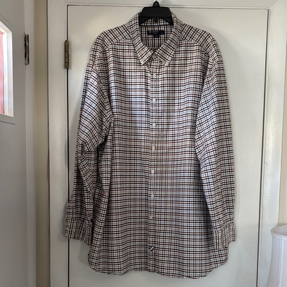 Daniel Cremieux Beige and Shades of Brown Plaid Shirt